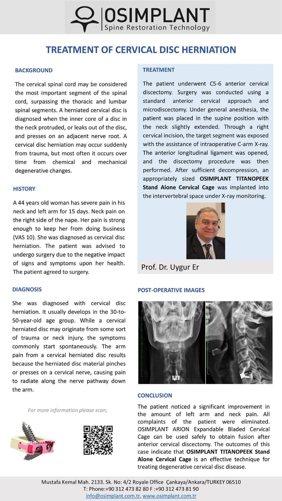 Titanopeek C Treatment of  Disc Herniation